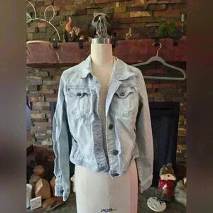 Conductor style jean jacket